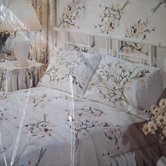 Twin Fitted Sheet | Vintage Burlington Lustersoft Daisy Spray *PLZ READ* - Picture 6 of 8